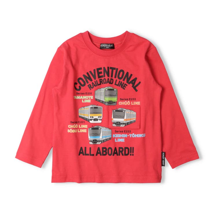 子供服HungryHeart(ハングリーハート)JR在来線電車仕掛け長袖Ｔシャツ90cm～140cmK5482