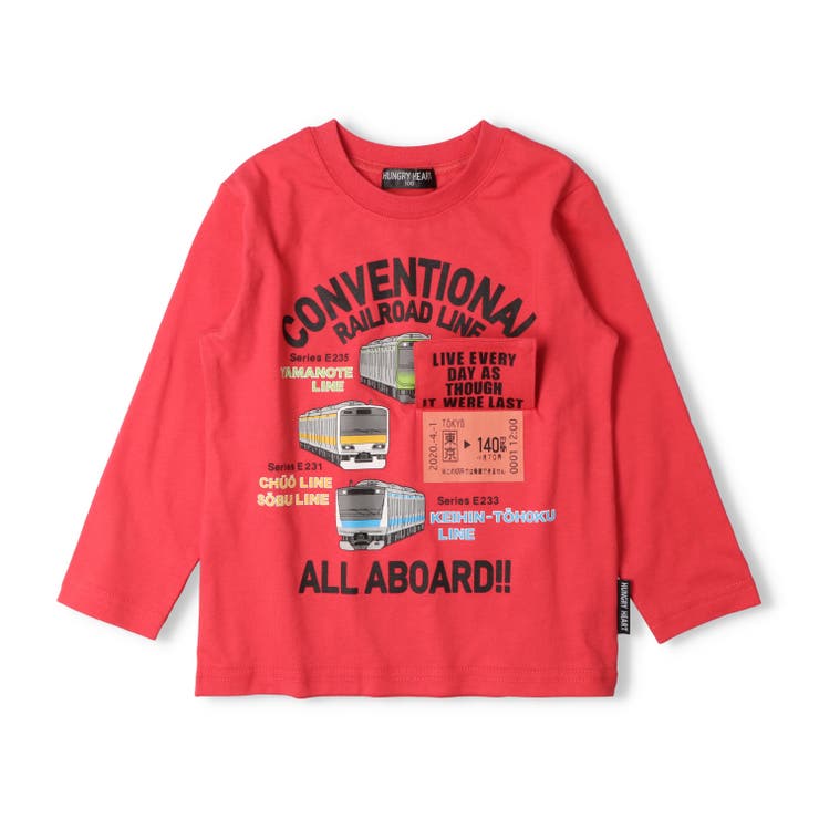 子供服HungryHeart(ハングリーハート)JR在来線電車仕掛け長袖Ｔシャツ90cm～140cmK5482