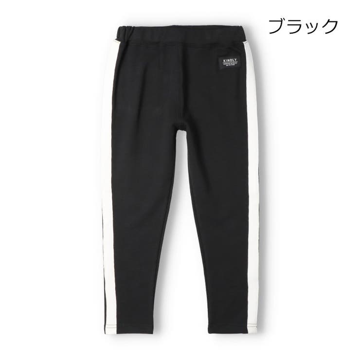 ブラック | 脇ラインミニ裏毛長パンツ | こどもの森e-shop