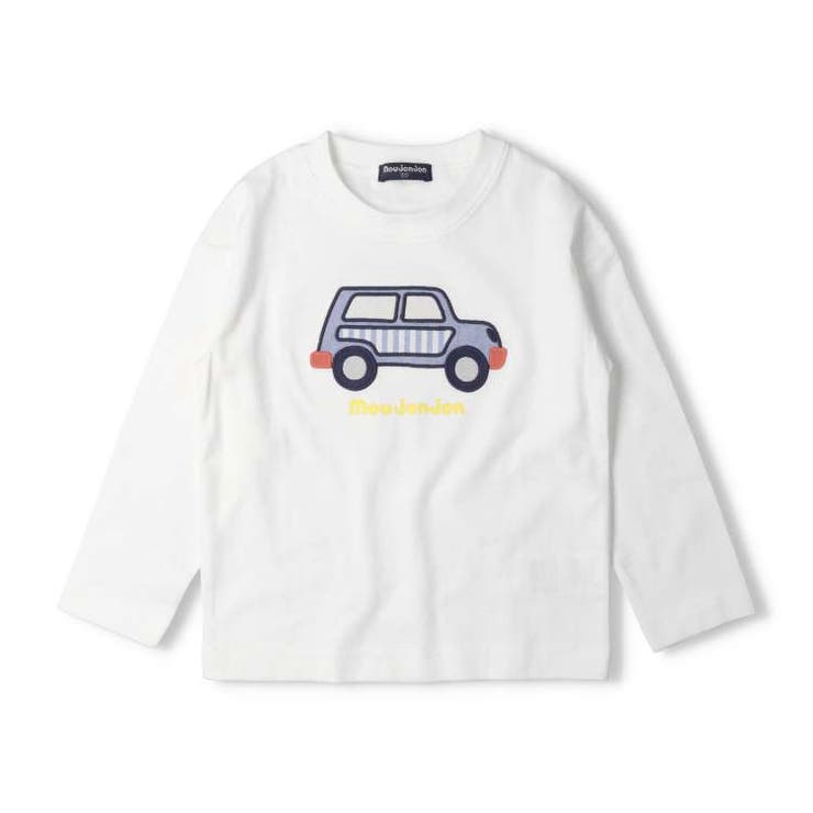 子供服moujonjon(ムージョンジョン)車アップリケ長袖Ｔシャツ・ロンT80cm～140cmM1480
