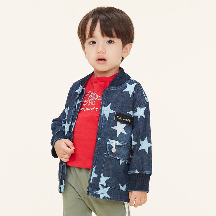 Moujonjon 星柄デニムジャケット キッズ 品番 Mtik こどもの森e Shop コドモノモリイーショップ のキッズファッション 通販 Shoplist ショップリスト