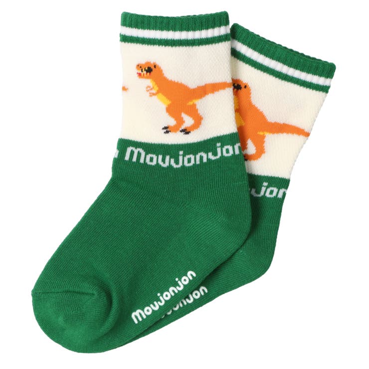 グリーン | 恐竜柄クルーソックス・靴下 | こどもの森e-shop