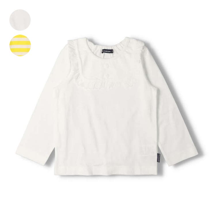 レース付き無地・ボーダー長袖Ｔシャツ | こどもの森e-shop | 詳細画像1 