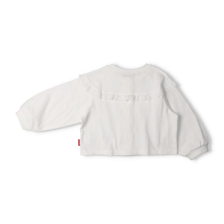 子供服moujonjon(ムージョンジョン)レース付パターンメッシュ無地カーディガン90cm～140cmM2440