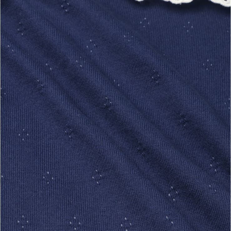 子供服moujonjon(ムージョンジョン)レース付パターンメッシュ無地カーディガン90cm～140cmM2440