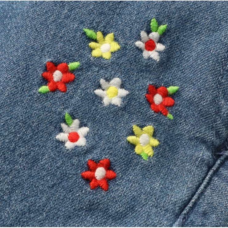 お花刺繍デニムパンツ[品番：MTIK0011423]｜こどもの森e-shop