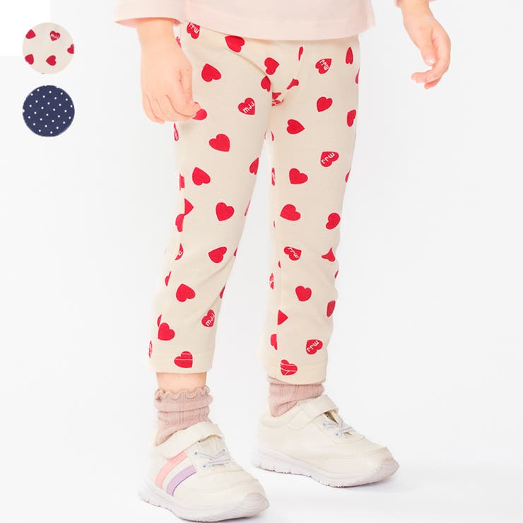 ハート・水玉柄フライス長パンツ・長ズボン | こどもの森e-shop | 詳細画像1 