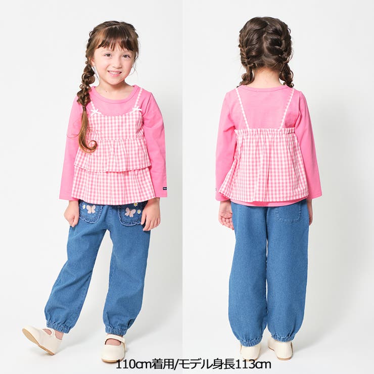 ギンガムチェック柄キャミ付長袖Ｔシャツ | こどもの森e-shop | 詳細画像8 