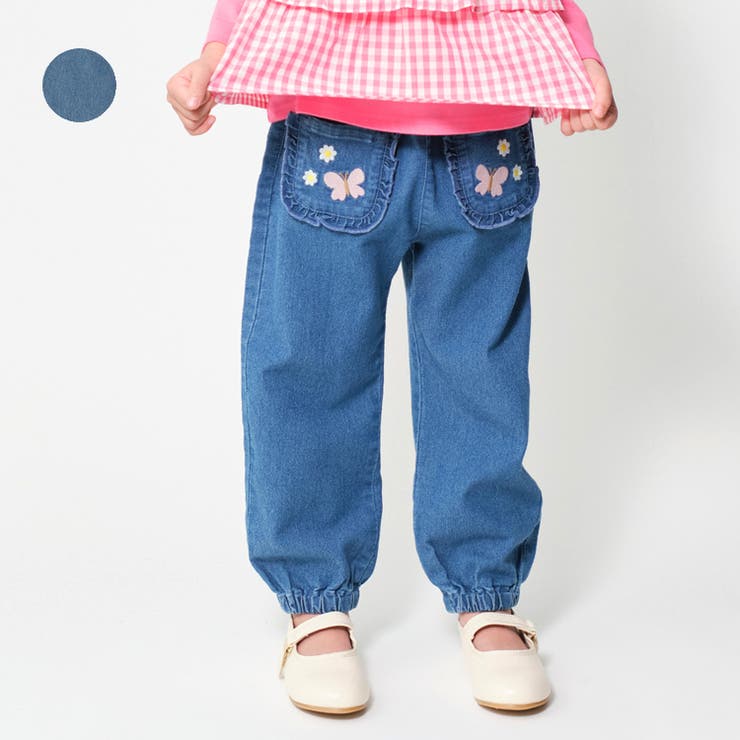 蝶々お花刺繍デニムパンツ | こどもの森e-shop | 詳細画像1 