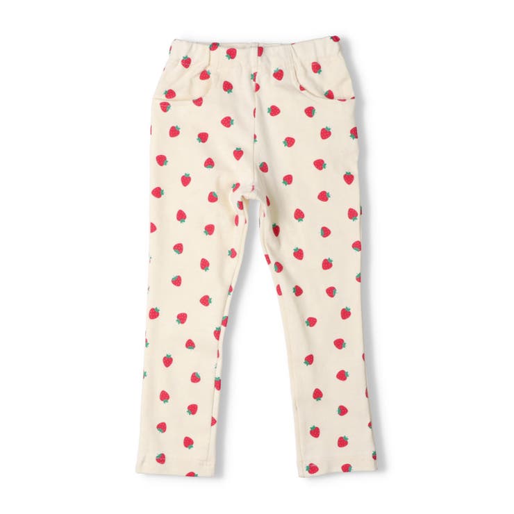 オフホワイト | いちご柄フライスロングパンツ | こどもの森e-shop