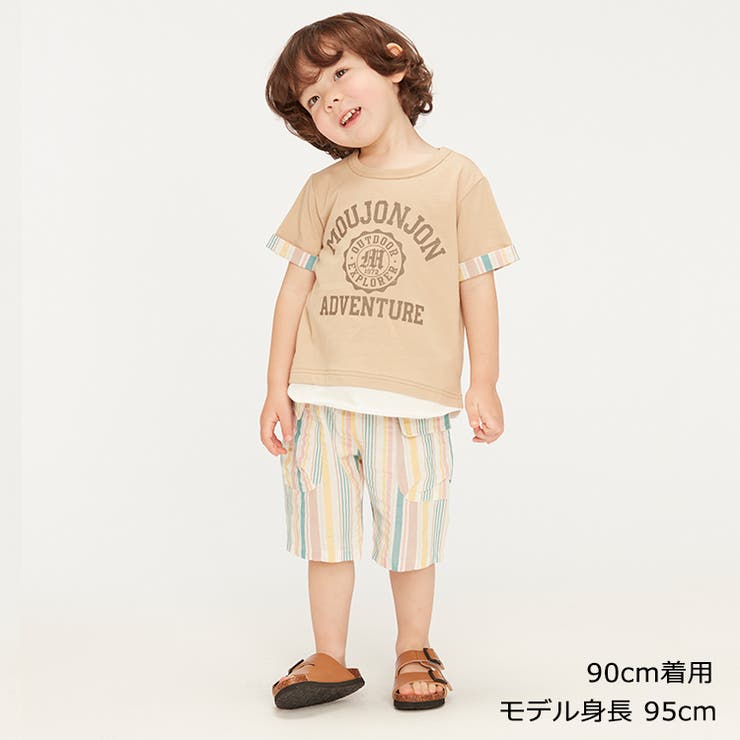 重ね着風ロゴプリント半袖Ｔシャツ[品番：MTIK0005137]｜こどもの森e