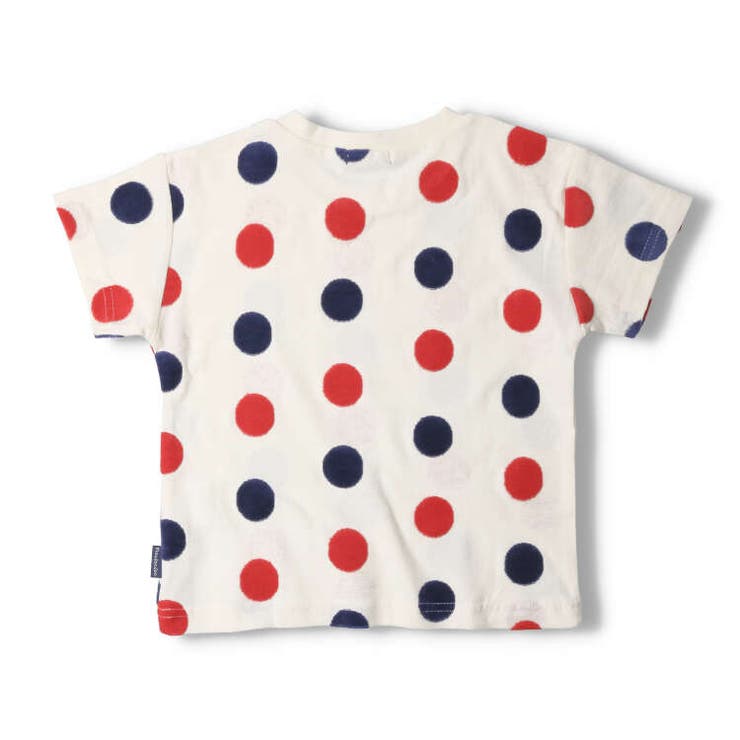 水玉・ドット柄ジャガード半袖Tシャツ 80cm～140cm M32800[品番