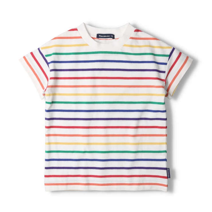 【子供服】moujonjon(ムージョンジョン)カラフルボーダー半袖Tシャツ80cm～140cmM32807