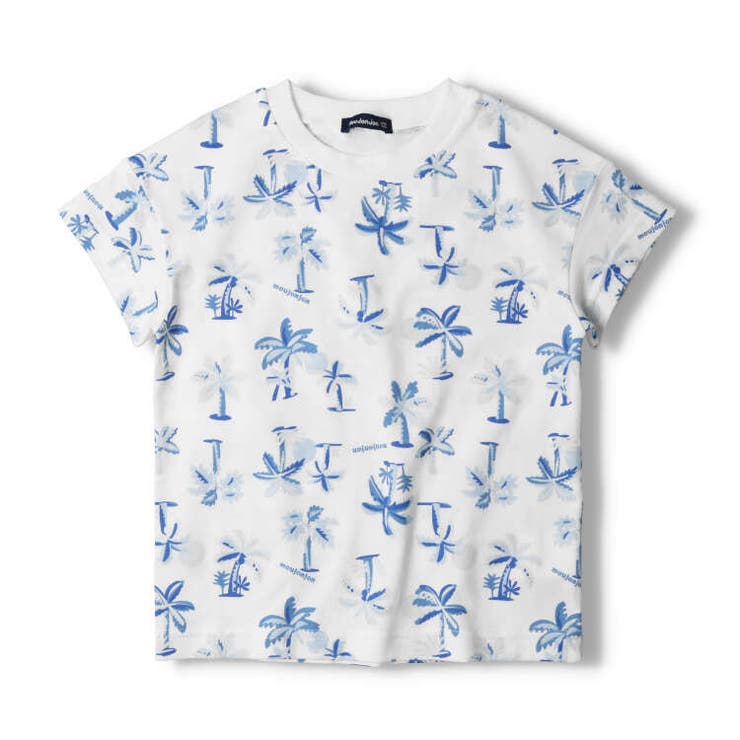 日本製 ヤシの木柄半袖Tシャツ 80cm～140cm M32815[品番