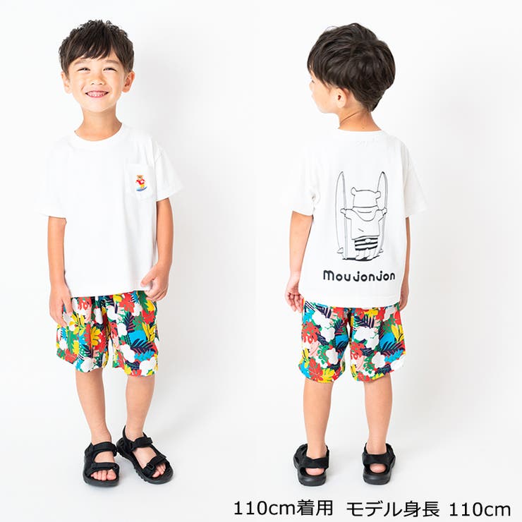 くま刺繍サーフ半袖Tシャツ 80cm～140cm M32816[品番