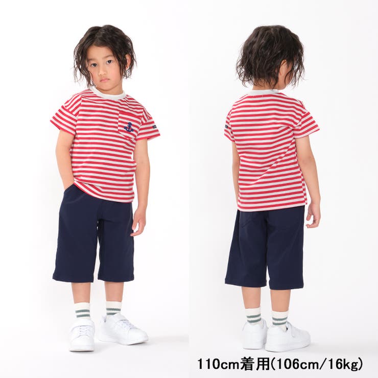 【子供服】moujonjon(ムージョンジョン)ストレッチツイル6分丈ハーフパンツ90cm～140cmM33101