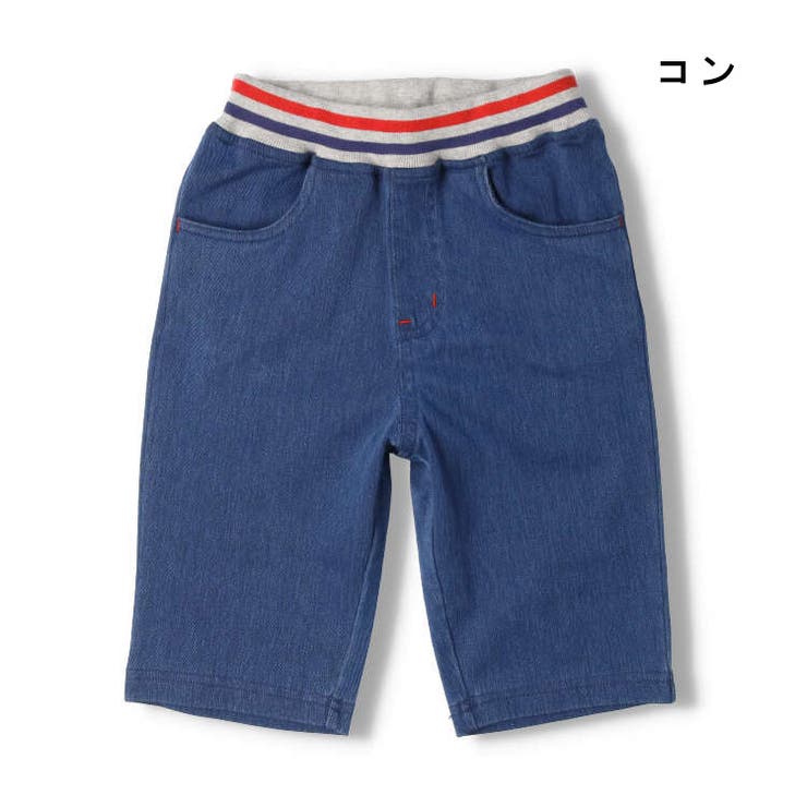 ウエストリブデニムニット6分丈ハーフパンツ 80cm～140cm M33105 | こどもの森e-shop | 詳細画像2 