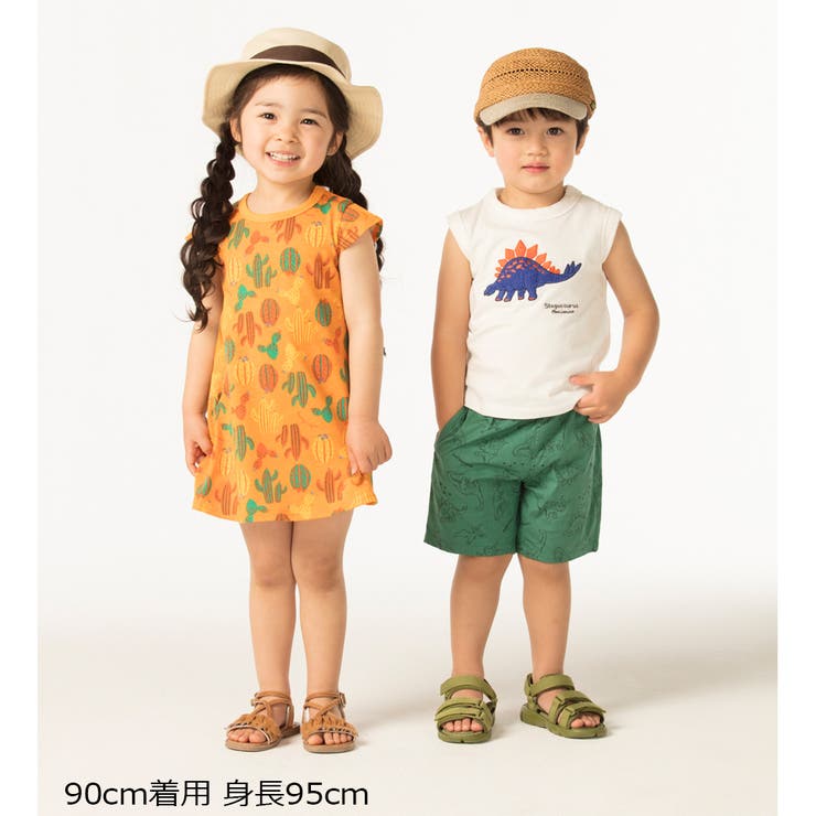 Moujonjon 日本製サボテン柄ワンピース 90cm 品番 Mtik こどもの森e Shop コドモノモリイーショップ のキッズファッション通販 Shoplist ショップリスト