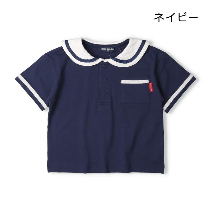 子供服moujonjon(ムージョンジョン)セーラー衿半袖Ｔシャツ80cm～120cmM3450