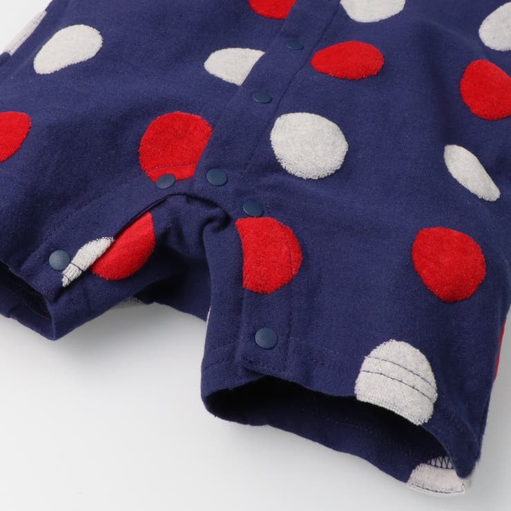 ドット柄前開き半袖ロンパース・Tオール | こどもの森e-shop | 詳細画像8 