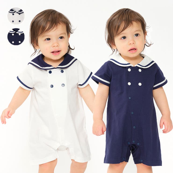 セーラー衿半袖ロンパース・Tオール | こどもの森e-shop | 詳細画像1 