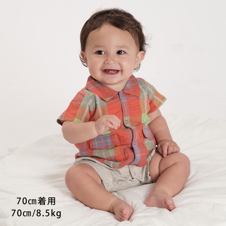 Moujonjon チェックシャツオール ロンパース 品番 Mtik0002065 こどもの森e Shop コドモノモリイーショップ のキッズファッション通販 Shoplist ショップリスト