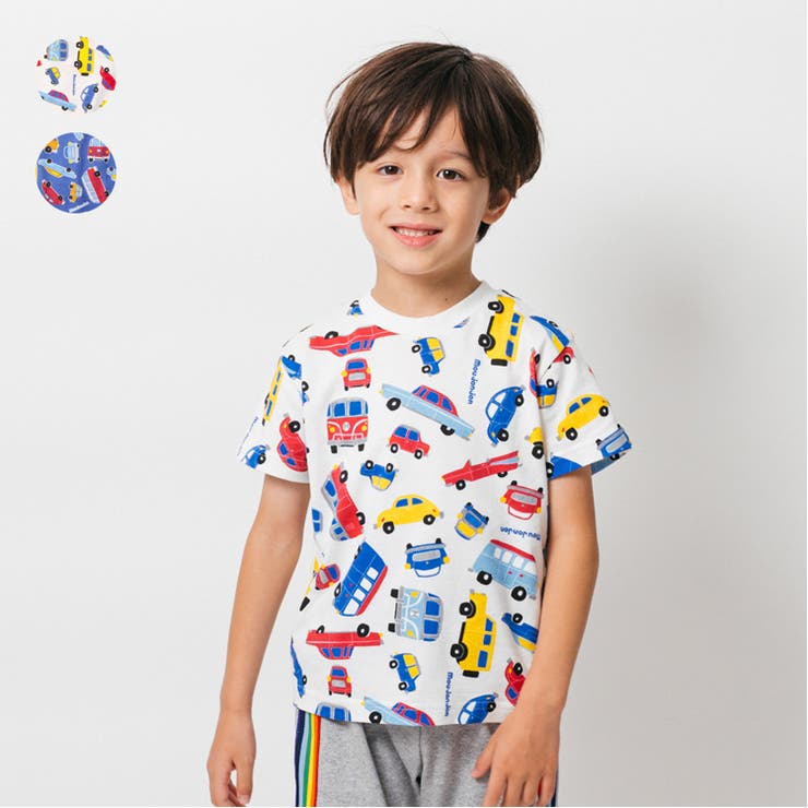 日本製車総柄プリント半袖Ｔシャツ | こどもの森e-shop | 詳細画像1 