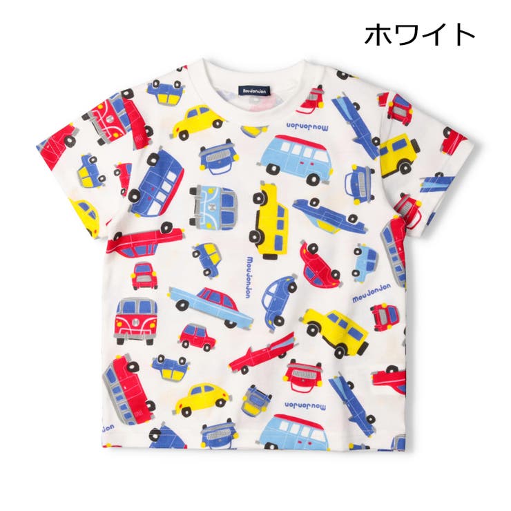 子供服moujonjon(ムージョンジョン)日本製車総柄プリント半袖Ｔシャツ80cm～120cmM3480