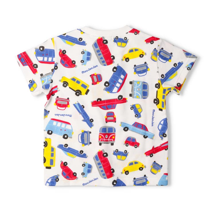 子供服moujonjon(ムージョンジョン)日本製車総柄プリント半袖Ｔシャツ80cm～120cmM3480