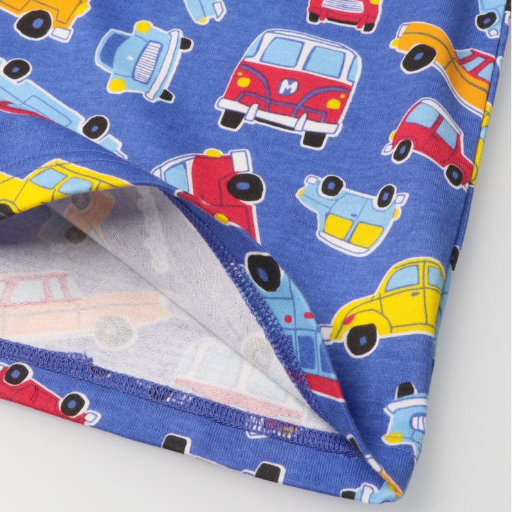 子供服moujonjon(ムージョンジョン)日本製車総柄プリント半袖Ｔシャツ80cm～120cmM3480