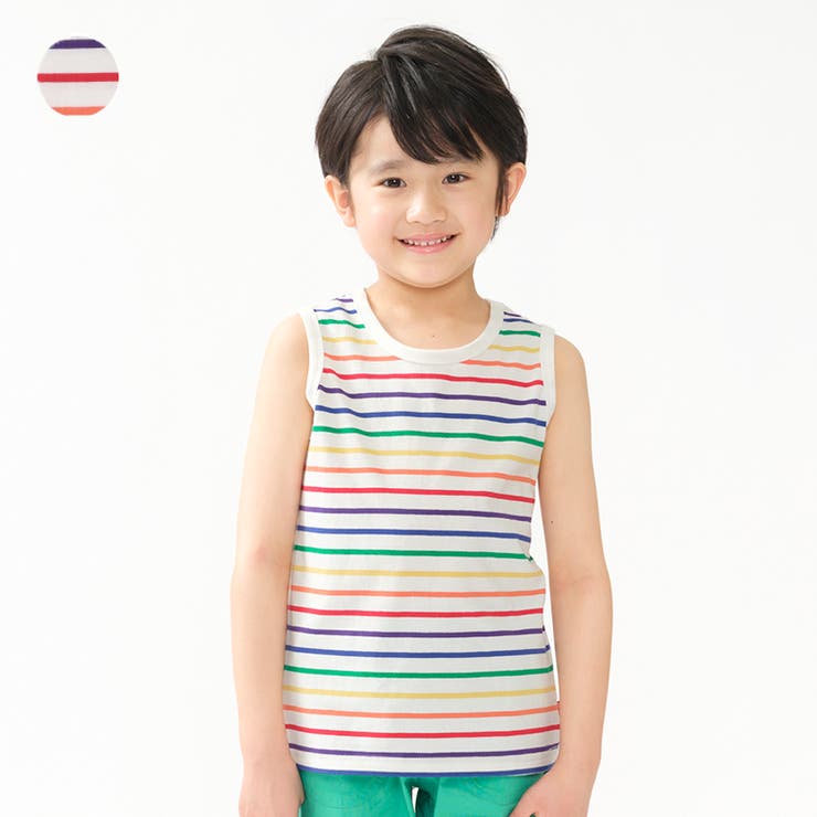 子供服 moujonjon カラフルボーダータンクトップ | こどもの森e-shop | 詳細画像1 