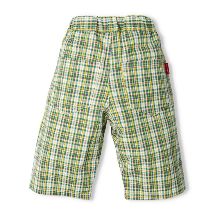 子供服moujonjon(ムージョンジョン)マドラスチェック柄サッカー６分丈ハーフパンツ90cm～140cmM3510