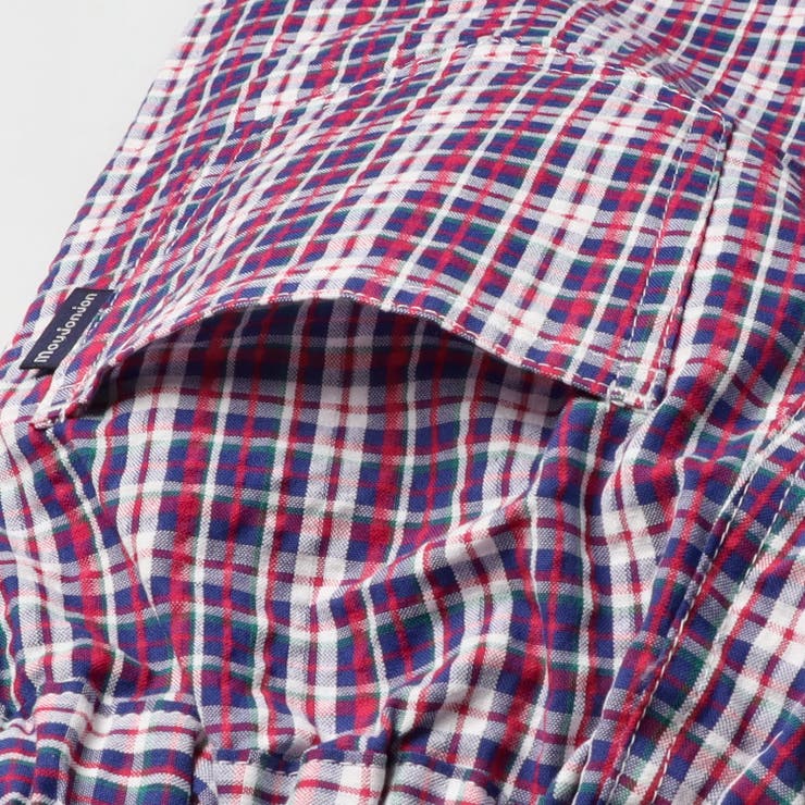 子供服moujonjon(ムージョンジョン)マドラスチェック柄サッカー６分丈ハーフパンツ90cm～140cmM3510