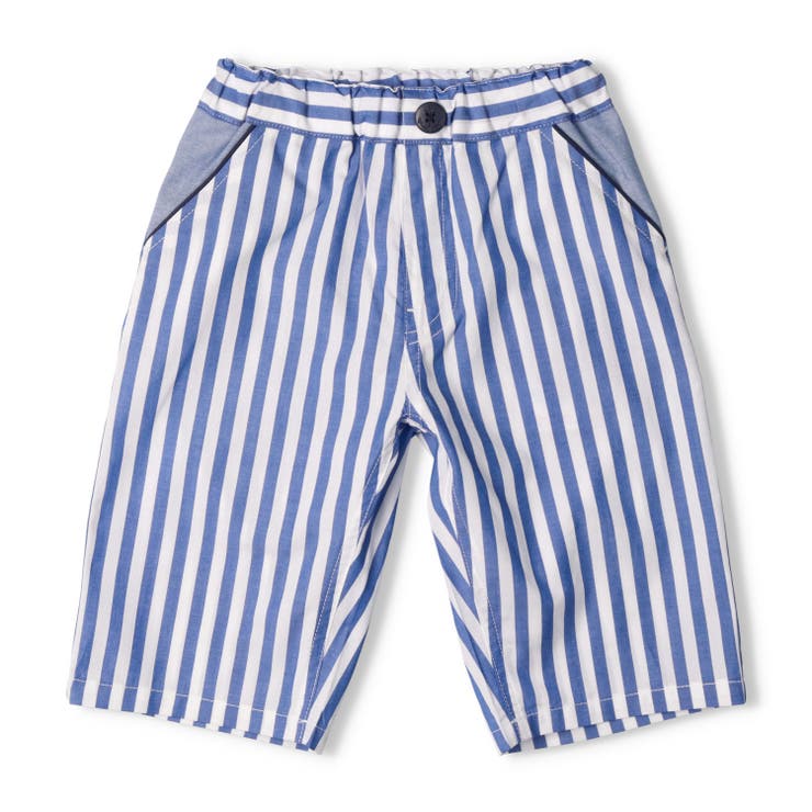 子供服moujonjon(ムージョンジョン)ダンガリー無地・ストライプ柄ハーフパンツ90cm～140cmM3510