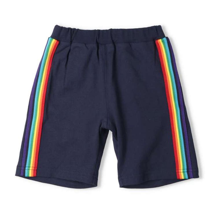子供服moujonjon(ムージョンジョン)レインボーライン５分丈ハーフパンツ80cm～140cmM3510