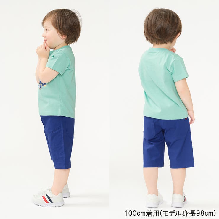 子供服moujonjon(ムージョンジョン)ストレッチダンプ無地６分丈ハーフパンツ90cm～140cmM35105子供