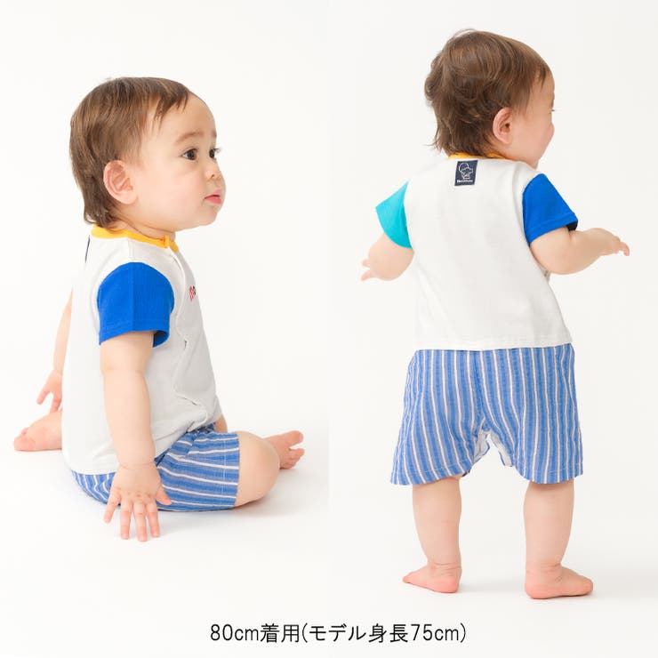 ストライプ切替ロンパース・Tオール | こどもの森e-shop | 詳細画像11 