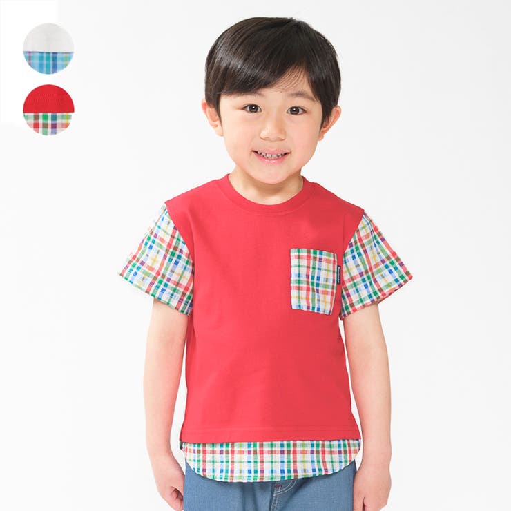 チェック柄切替Ｔシャツ | こどもの森e-shop | 詳細画像1 