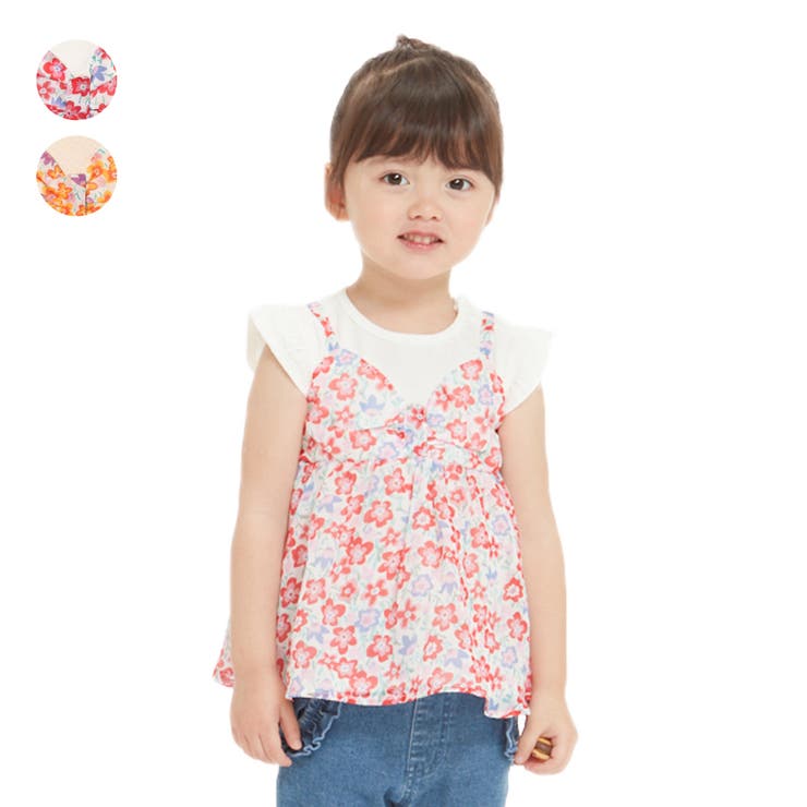 Moujonjon 花柄シフォンキャミ重ね着風ｔシャツ 80cm 品番 Mtik こどもの森e Shop コドモノモリイーショップ の キッズファッション通販 Shoplist ショップリスト