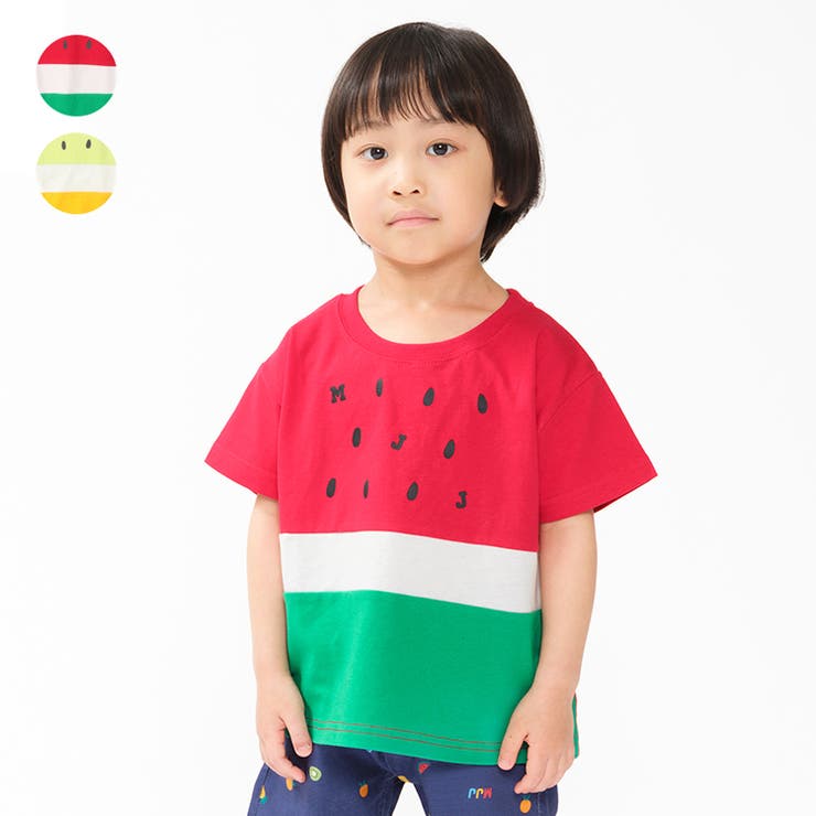 スイカ・キウイ切替半袖Ｔシャツ | こどもの森e-shop | 詳細画像1 