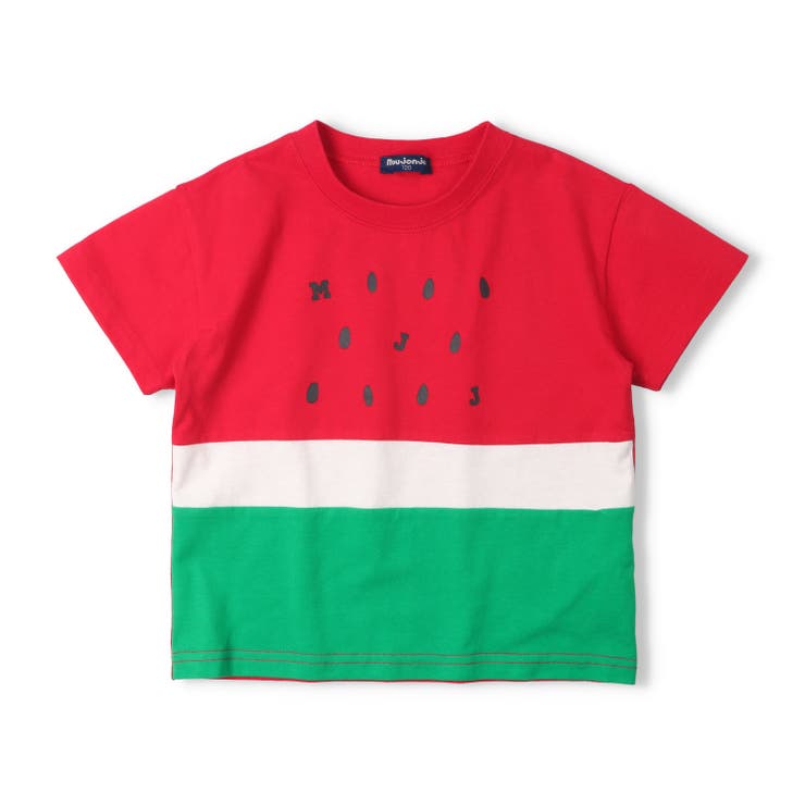 レッド | スイカ・キウイ切替半袖Ｔシャツ | こどもの森e-shop