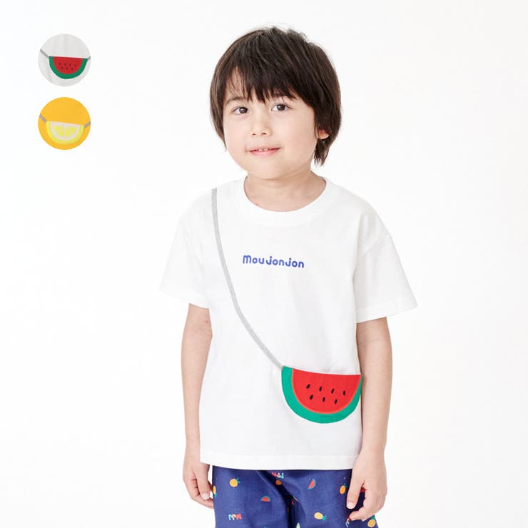 スイカ・レモンフルーツポシェット半袖Ｔシャツ | こどもの森e-shop | 詳細画像1 