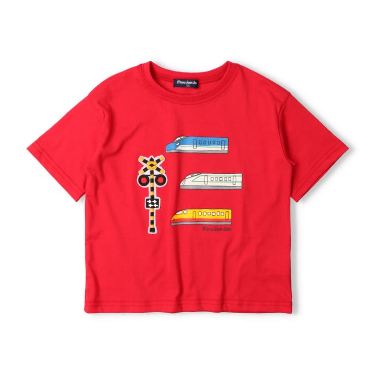 レッド | 【WEB限定】電車プリント踏切ワッペンＴシャツ | こどもの森e-shop