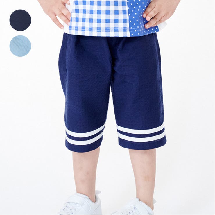 シアサッカーマリン6分丈ハーフパンツ | こどもの森e-shop | 詳細画像1 