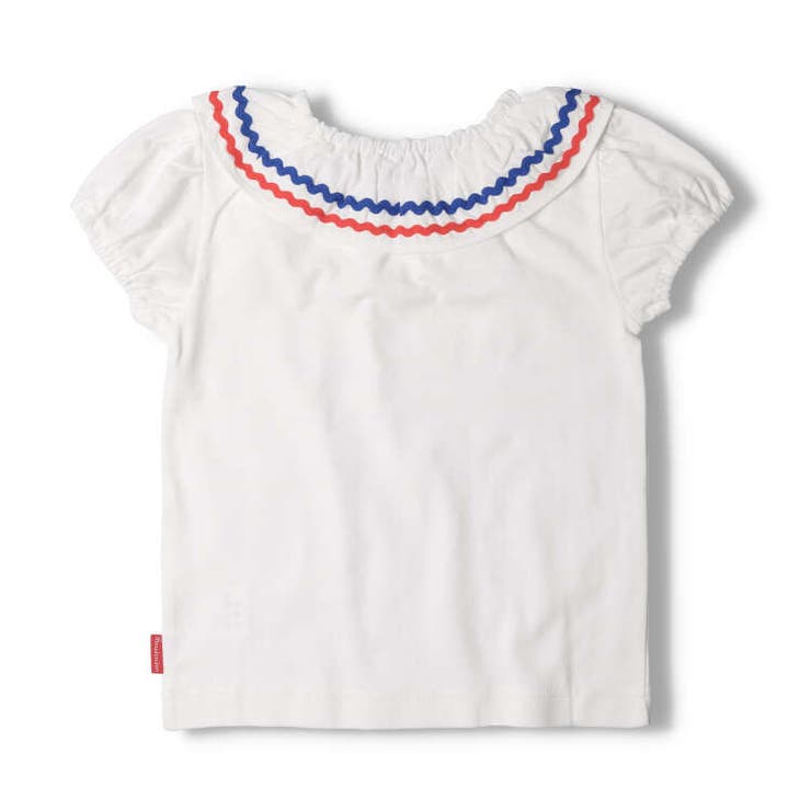 【子供服】moujonjon(ムージョンジョン)ライン入り衿付き半袖Tシャツ80cm～140cmM42805