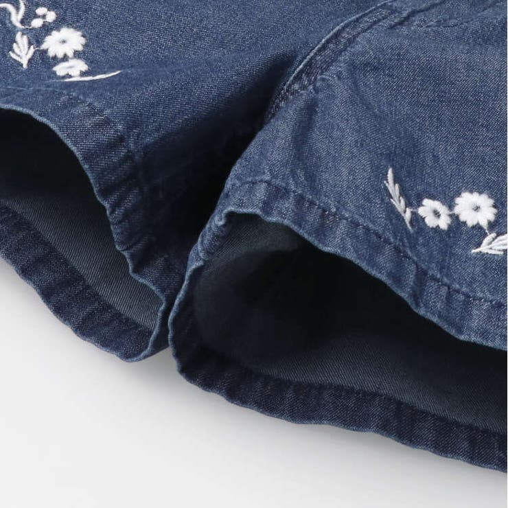 お花刺繍入りデニム3分丈パンツ 90cm～140cm M43106 | こどもの森e-shop | 詳細画像7 