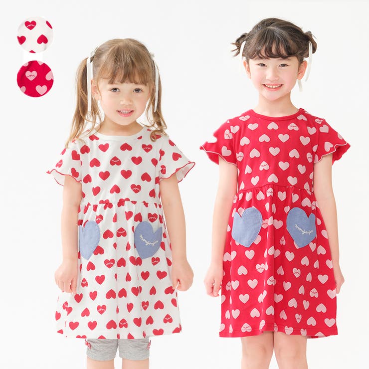 ハート総柄半袖ワンピース | こどもの森e-shop | 詳細画像1 