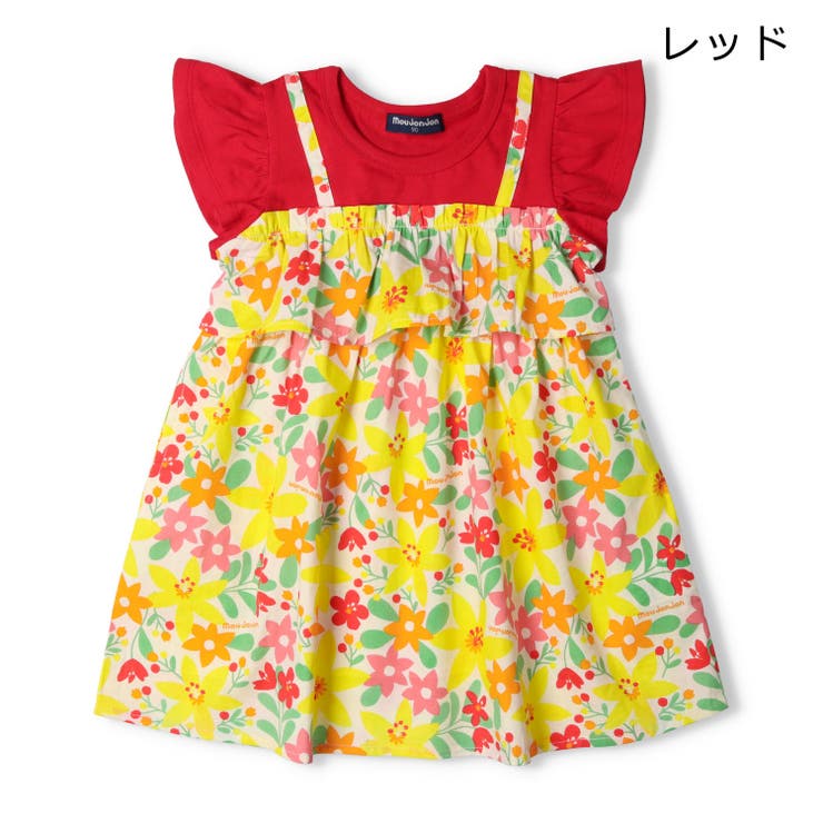 人気商品の再入荷情報をお届け！ 花柄キャミワンピ重ね着風ワンピース[品番：MTIK0011799 ワンピース