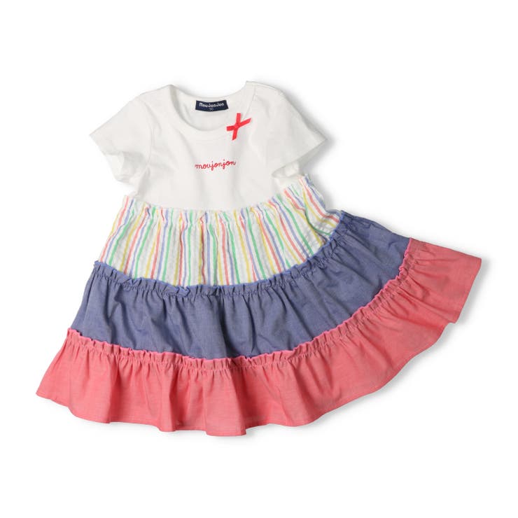 異素材切替ティアード半袖ワンピース | こどもの森e-shop | 詳細画像9 