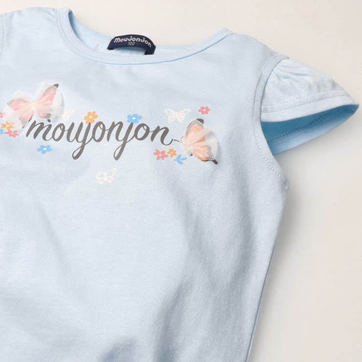 子供服moujonjon(ムージョンジョン)ハート・ちょうちょプリント半袖Ｔシャツ90cm～130cmM4484
